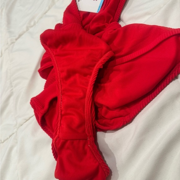 SO Red Women's One Piece Swimsuit with Twist Front - Picture 3 of 7